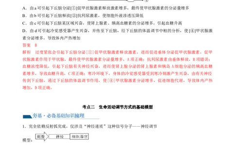 第31讲动物生命活动调节的综合分析（讲义）（教师版）_新高考复习资料_2024年新高考复习资料_一轮复习资料_完2024年高考生物一轮复习讲练测(课件+讲义+练习)（新高考）_讲义+练习