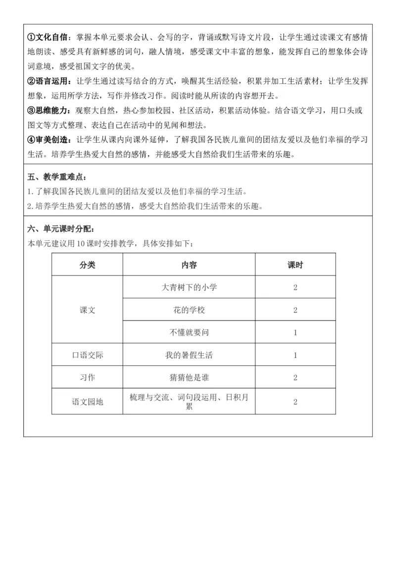 （新版）（新教材）部编人教版3年级上册语文第1单元核心素养教案（教学反思无内容+二次备课版）_三年级上册_单元教案