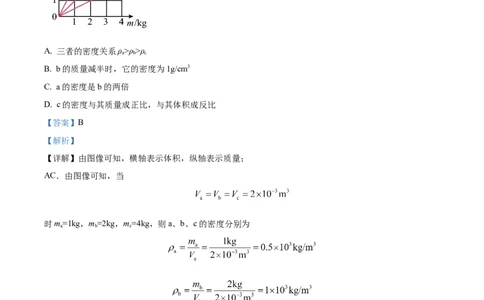 精品解析：第六章质量和密度-单元测（解析版）_初物_2024人教版初中物理八九年级上下册课件教案PPT试题电子版资料_八年级上册试卷_单元试卷_第六章
