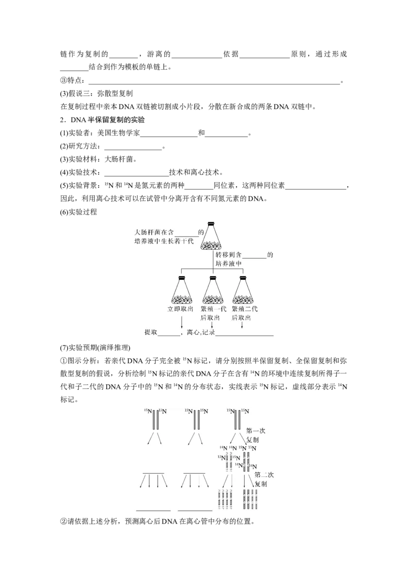 第六单元　第30课时　DNA的结构与复制_2025年新高考资料_一轮复习_2025大一轮复习讲义+课件（完结）_2025大一轮复习讲义生物学生用书Word版文档整书_2025大一轮复习讲义