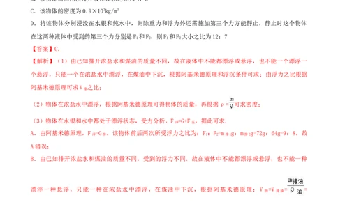 第十章浮力达标检测试卷（解析版）-2020-2021学年八年级下册物理精讲精练（人教版）_初物_人教版初中物理初二三同步讲义习题练习八九年级电子资料word素材_20250116_181533