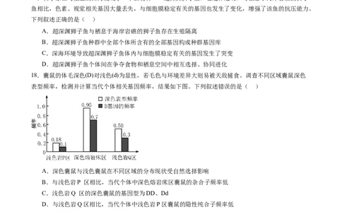 第七单元生物的变异和进化（测试）（原卷版）_2025年新高考资料_一轮复习_2025年高考生物一轮复习讲练测（新教材新高考）