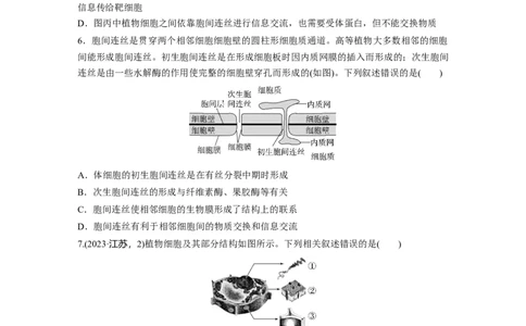 第二单元　课时练6细胞膜与细胞核的结构和功能_2025年新高考资料_一轮复习_2025大一轮复习讲义+课件（完结）_2025大一轮复习讲义生物学生用书Word版文档整书_2025一轮复习73练
