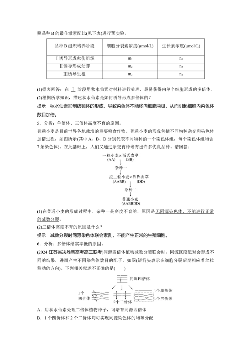 第七单元　第34课时　染色体变异_2025年新高考资料_一轮复习_2025大一轮复习讲义+课件（完结）_2025大一轮复习讲义生物教师用书Word版文档整书_配套Word版文档第七~十单元