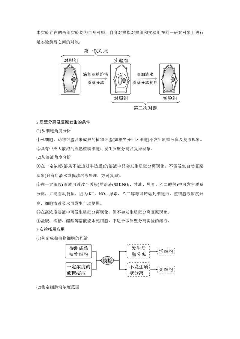 第6讲　物质进出细胞的方式_新高考复习资料_2023年新高考复习资料_一轮复习_2023年新高考大一轮复习讲义_2023年高考生物一轮复习讲义（新人教新高考）_赠补充习题