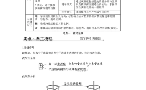 第6讲　物质进出细胞的方式_新高考复习资料_2023年新高考复习资料_一轮复习_2023年新高考大一轮复习讲义_2023年高考生物一轮复习讲义（新人教新高考）_赠补充习题