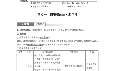 第二单元　第7课时　细胞器之间的分工_2025年新高考资料_一轮复习_2025大一轮复习讲义+课件（完结）_2025大一轮复习讲义生物教师用书Word版文档整书_配套Word版文档第一~二单元