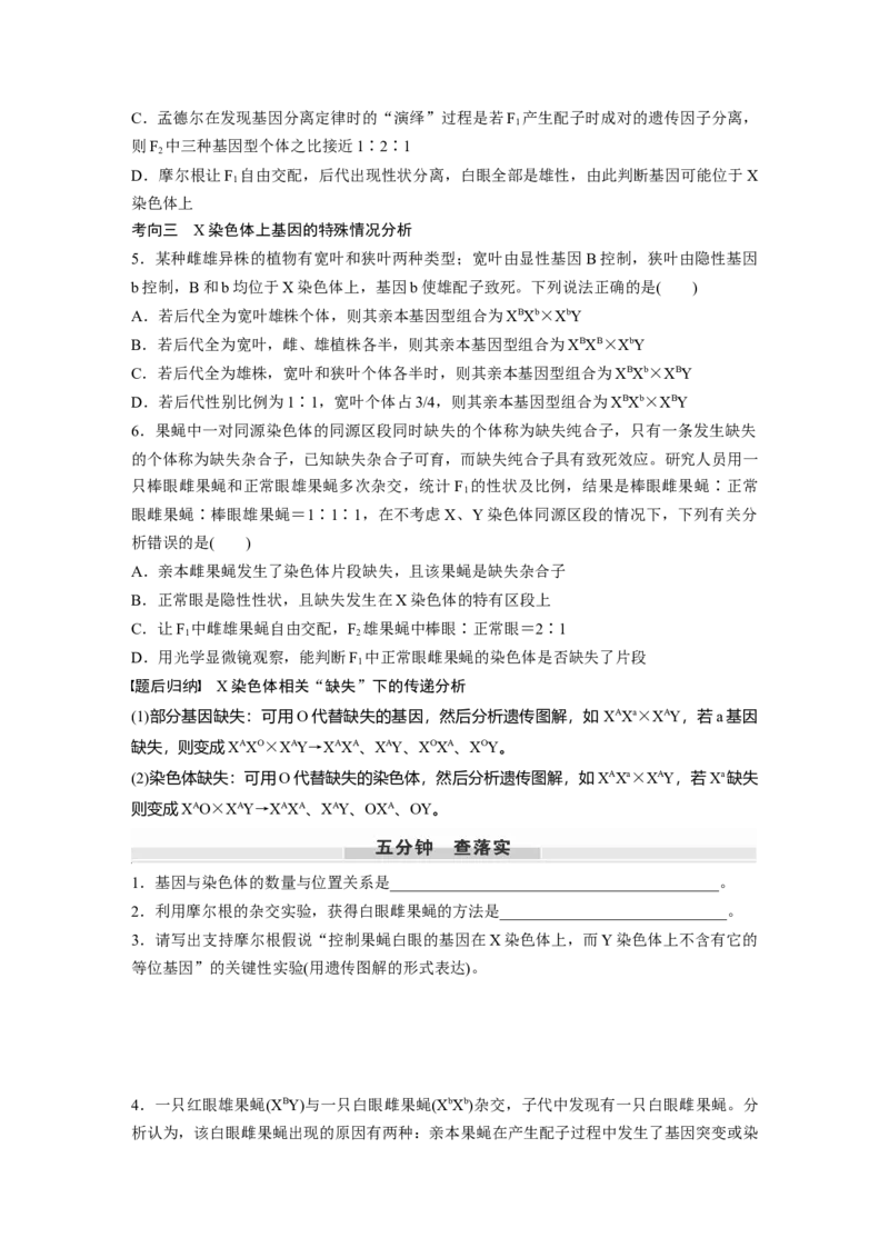 第五单元　第27课时　基因在染色体上_2025年新高考资料_一轮复习_2025大一轮复习讲义+课件（完结）_2025大一轮复习讲义生物学生用书Word版文档整书_2025大一轮复习讲义