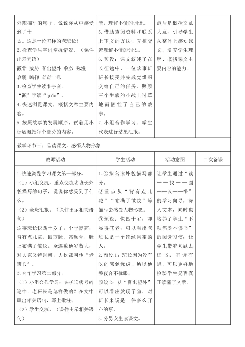 2025年秋期部编人教版6年级上册语文全册核心素养教案（教学反思有内容+二次备课版）_六年级上册