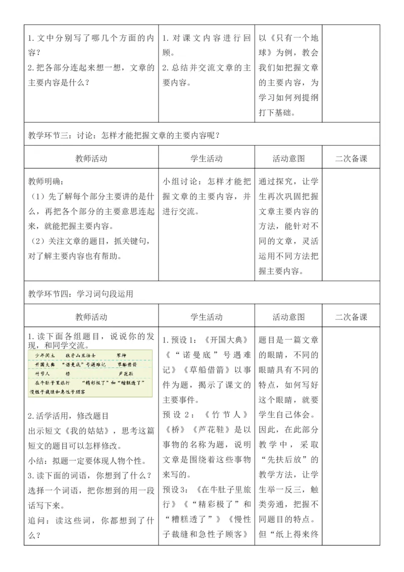 2025年秋期部编人教版6年级上册语文全册核心素养教案（教学反思有内容+二次备课版）_六年级上册