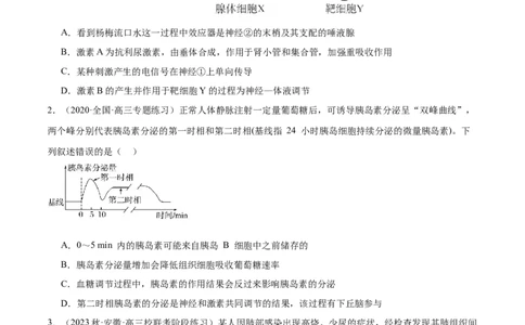 第4讲神经调节和体液调节的关系（原卷版）_通用版（老高考）复习资料_2024年复习资料_完备战2024年高考生物一轮复习考点帮（全国通用）_专题九生命活动的调节