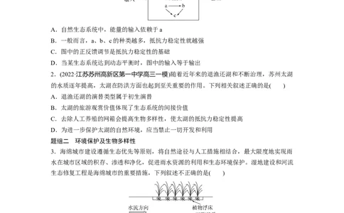 第一篇专题七考点三　生态系统的稳定性及环境保护_通用版（老高考）复习资料_2023年复习资料_二轮复习_2023年高考生物二轮复习讲义+课件（全国版）_学生版_大二轮专题复习讲义