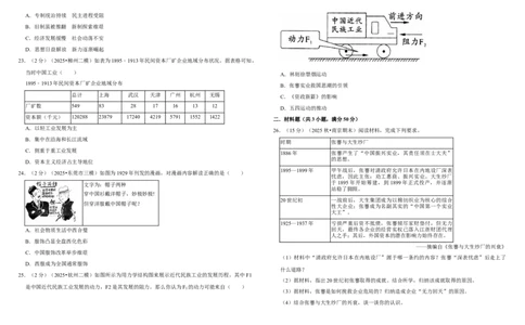 15近代经济、社会生活与文化教育事业的发展（单元测试卷）_8历史中考复习_2026年中考复习（更新中）_2026中考历史一轮复习课件+教案+单元测试卷_单元测试