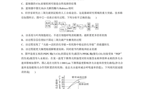 第三单元　专题突破2不同生物固定二氧化碳的方式比较_2025年新高考资料_一轮复习_2025大一轮复习讲义+课件（完结）_2025大一轮复习讲义生物学生用书Word版文档整书_2025一轮复习73练