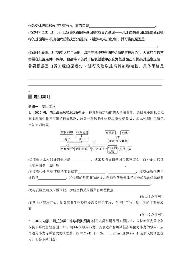第一篇专题九考点一　基因工程(含PCR技术与应用)_通用版（老高考）复习资料_2023年复习资料_二轮复习_2023年高考生物二轮复习讲义+课件（全国版）_学生版_大二轮专题复习讲义