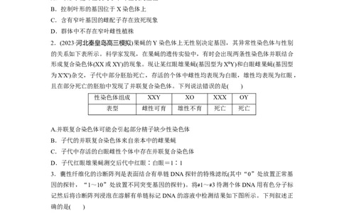 第5单元　课时练8　伴性遗传的特点与应用及人类遗传病_新高考复习资料_2024年新高考复习资料_一轮复习资料_完2024生物步步高大一轮复习（课件+讲义）_学生版在此文件夹