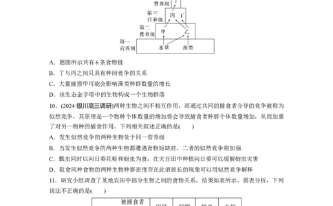第九单元　课时练51　生态系统的结构_2025年新高考资料_一轮复习_2025大一轮复习讲义+课件（完结）_2025大一轮复习讲义生物学生用书Word版文档整书_2025一轮复习73练