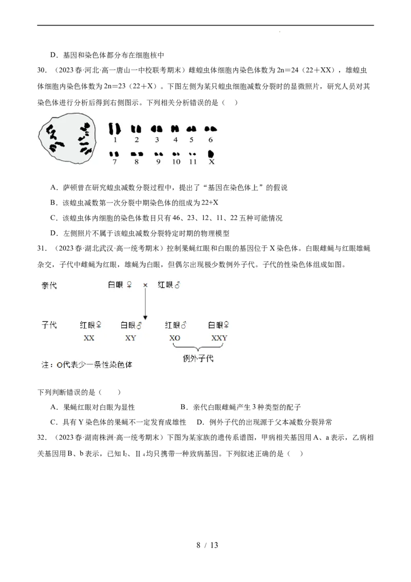 第五单元基因的传递规律（测试）（原卷版）_新高考复习资料_2024年新高考复习资料_一轮复习资料_完2024年高考生物一轮复习讲练测(课件+讲义+练习)（新高考）_单元测试