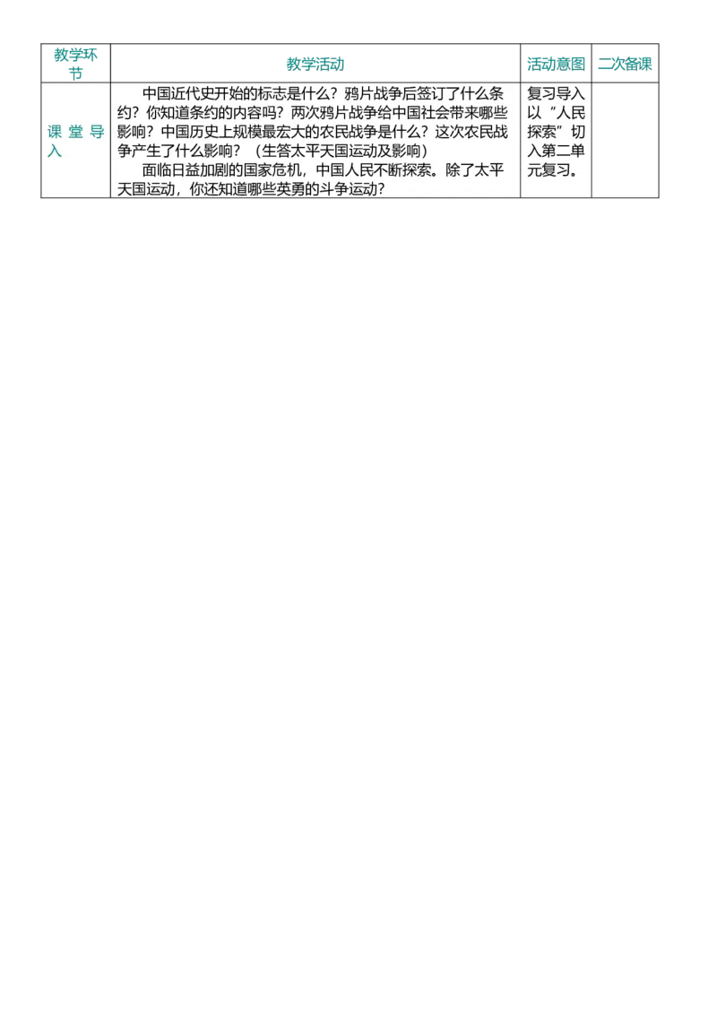 09近代化的早期探索与民族危机的加剧（教案）_8历史中考复习_2026年中考复习（更新中）_2026中考历史一轮复习课件+教案+单元测试卷_教案