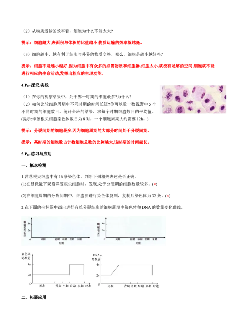 第六章细胞的生命历程-查漏补缺2023年高考生物一轮复习教材必背细节与旁栏思考梳理汇总（新教材）（带答案）_新高考复习资料_2023年新高考复习资料_一轮复习