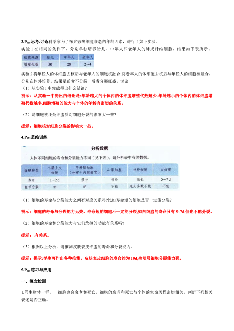 第六章细胞的生命历程-查漏补缺2023年高考生物一轮复习教材必背细节与旁栏思考梳理汇总（新教材）（带答案）_新高考复习资料_2023年新高考复习资料_一轮复习