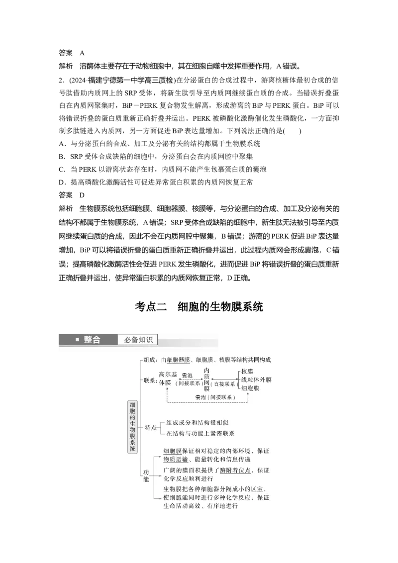 第二单元　第8课时　细胞器之间的协调配合_2025年新高考资料_一轮复习_2025大一轮复习讲义+课件（完结）_2025大一轮复习讲义生物教师用书Word版文档整书