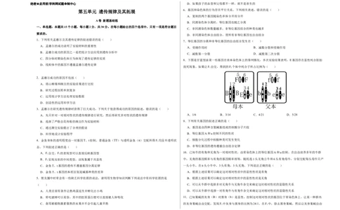 第五单元遗传规律及其拓展（A卷新题基础练）-2022年高考生物一轮复习单元滚动双测卷（考试版）_新高考复习资料_2023年新高考复习资料_一轮复习