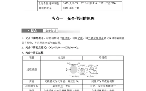 第三单元　第16课时　光合作用的原理_2025年新高考资料_一轮复习_2025大一轮复习讲义+课件（完结）_2025大一轮复习讲义生物教师用书Word版文档整书_配套Word版文档第三~六单元