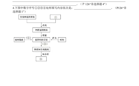第6章生物的进化（填空版）_2025年新高考资料_专项复习_晨读晚默备战2025年高考生物必背知识清单_第6章生物的进化-晨读晚默备战2025年高考生物必背知识清单