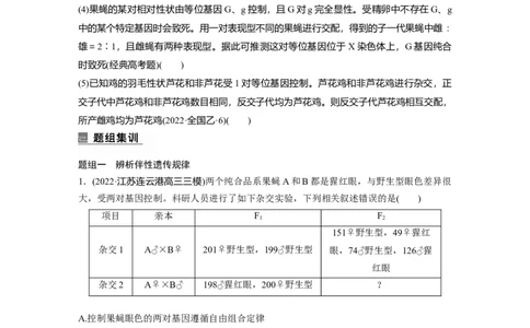 第一篇专题四考点三　伴性遗传与人类遗传病_通用版（老高考）复习资料_2023年复习资料_二轮复习_2023年高考生物二轮复习讲义+课件（全国版）_2023年高考生物二轮复习讲义（全国版）