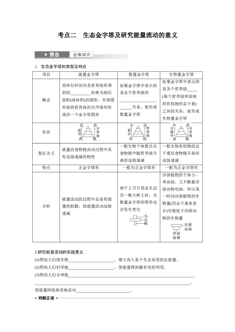 第九单元　第52课时　生态系统的能量流动_2025年新高考资料_一轮复习_2025大一轮复习讲义+课件（完结）_2025大一轮复习讲义生物学生用书Word版文档整书_2025大一轮复习讲义