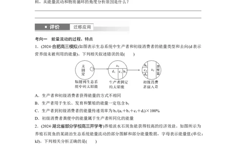 第九单元　第52课时　生态系统的能量流动_2025年新高考资料_一轮复习_2025大一轮复习讲义+课件（完结）_2025大一轮复习讲义生物学生用书Word版文档整书_2025大一轮复习讲义