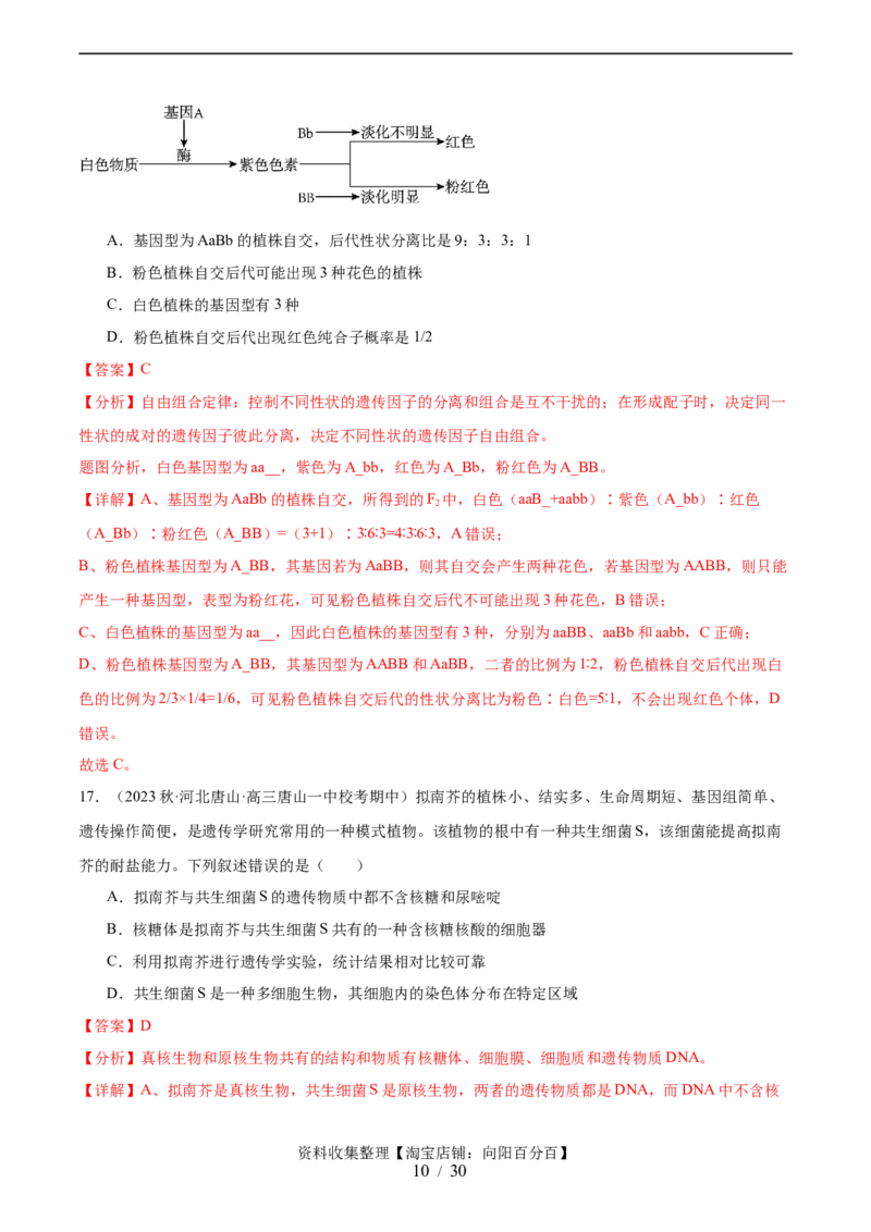 第五单元基因的传递规律（测试）（解析版）_新高考复习资料_2024年新高考复习资料_一轮复习资料_完2024年高考生物一轮复习讲练测(课件+讲义+练习)（新高考）_单元测试