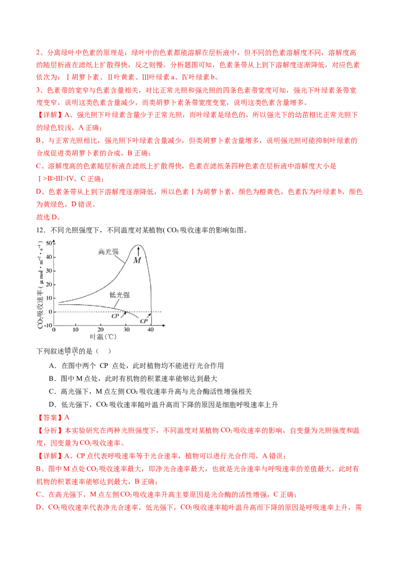 第三单元细胞的能量供应和利用（测试）（解析版）_2025年新高考资料_一轮复习_2025年高考生物一轮复习讲练测（新教材新高考）