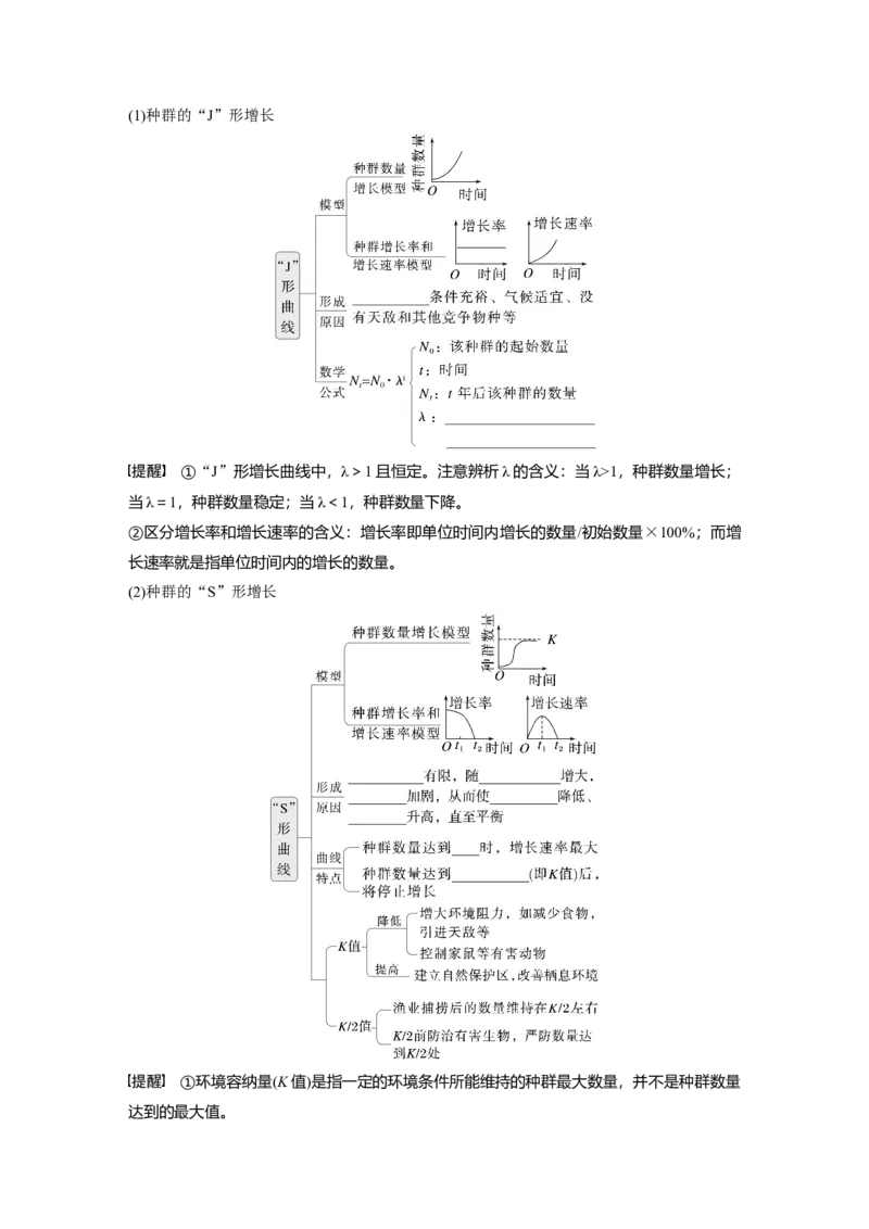 第九单元　第48课时　种群数量的变化及其影响因素_2025年新高考资料_一轮复习_2025大一轮复习讲义+课件（完结）_2025大一轮复习讲义生物学生用书Word版文档整书_2025大一轮复习讲义