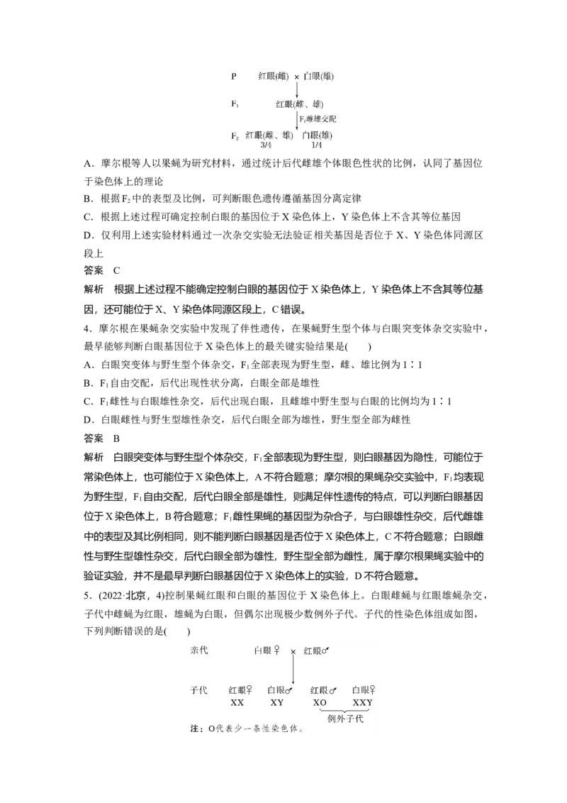 第五单元　第27课时　基因在染色体上_2025年新高考资料_一轮复习_2025大一轮复习讲义+课件（完结）_2025大一轮复习讲义生物教师用书Word版文档整书_配套Word版文档第三~六单元