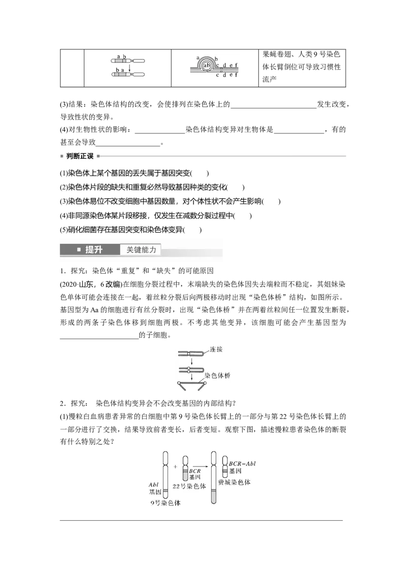 第七单元　第34课时　染色体变异_2025年新高考资料_一轮复习_2025大一轮复习讲义+课件（完结）_2025大一轮复习讲义生物学生用书Word版文档整书_2025大一轮复习讲义