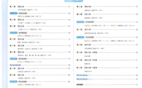 1下数学人教周末小测卷_2026春季学期_周末预测小卷_2026《一本&bull;周末小测卷》（1-6年级下）（数学）（人教版）