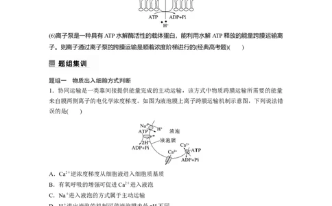 第一篇专题一考点四　物质跨膜运输的方式_通用版（老高考）复习资料_2023年复习资料_二轮复习_2023年高考生物二轮复习讲义+课件（全国版）_2023年高考生物二轮复习讲义（全国版）