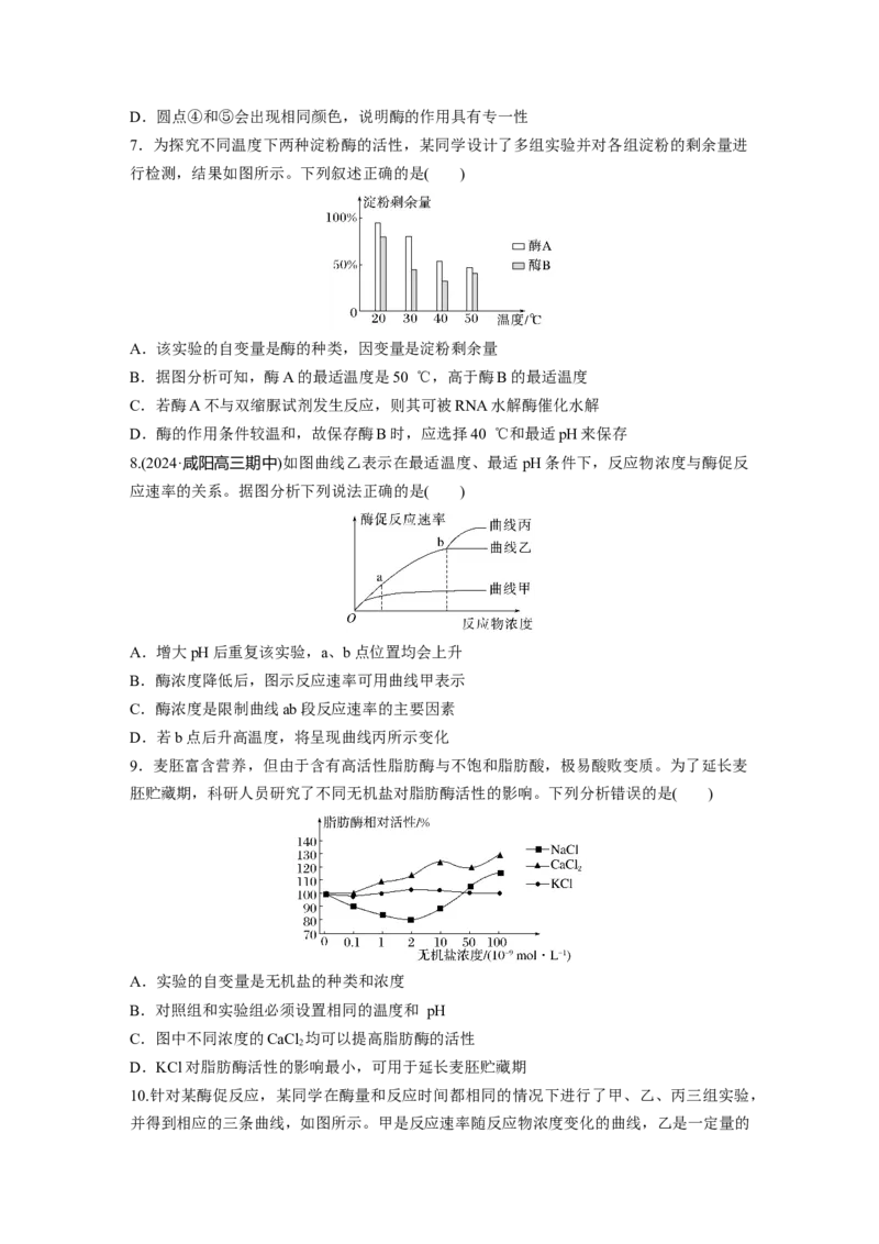 第三单元　课时练11降低化学反应活化能的酶_2025年新高考资料_一轮复习_2025大一轮复习讲义+课件（完结）_2025大一轮复习讲义生物学生用书Word版文档整书_2025一轮复习73练