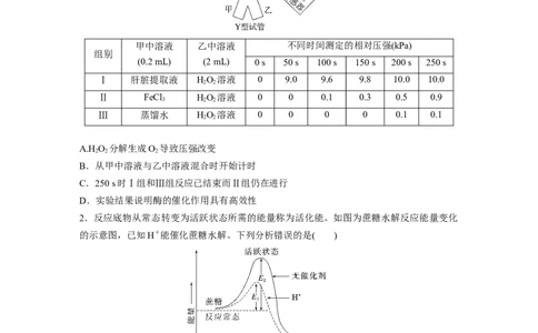 第三单元　课时练11降低化学反应活化能的酶_2025年新高考资料_一轮复习_2025大一轮复习讲义+课件（完结）_2025大一轮复习讲义生物学生用书Word版文档整书_2025一轮复习73练
