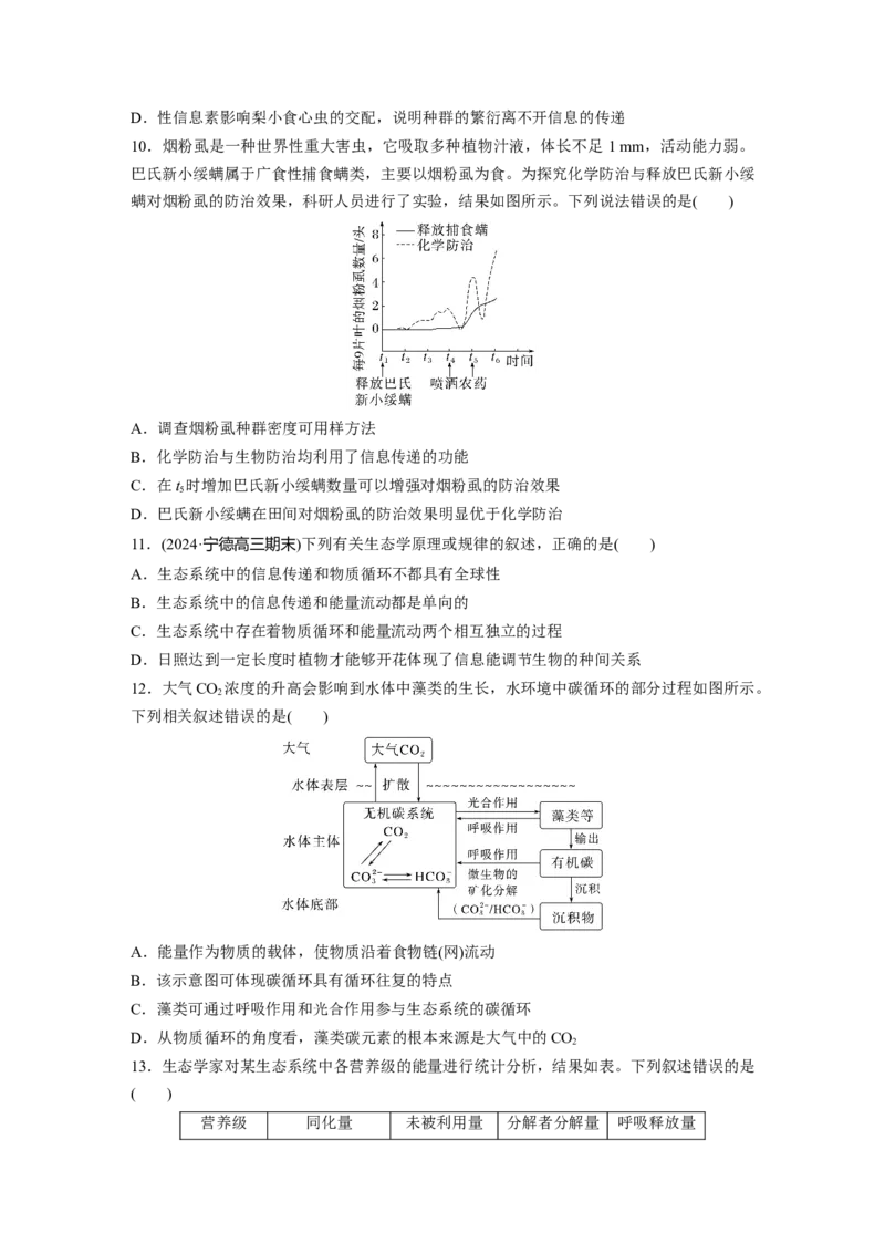第九单元　课时练53　生态系统的物质循环、信息传递_2025年新高考资料_一轮复习_2025大一轮复习讲义+课件（完结）_2025大一轮复习讲义生物学生用书Word版文档整书_2025一轮复习73练