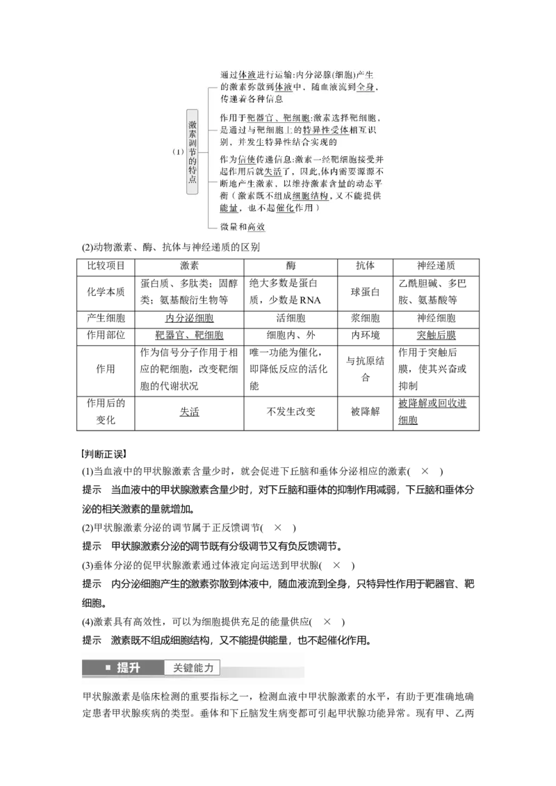 第八单元　第40课时　激素与内分泌调节及激素调节的过程_2025年新高考资料_一轮复习_2025大一轮复习讲义+课件（完结）_2025大一轮复习讲义生物教师用书Word版文档整书