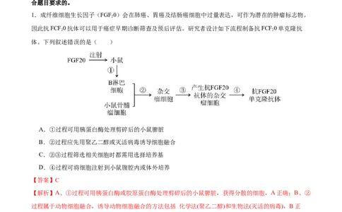 第十三单元细胞工程（B卷能力提升练）-2023年高考生物一轮复习单元滚动双测卷（新高考专用）（解析版）_新高考复习资料_2023年新高考复习资料_一轮复习