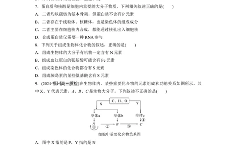 第一单元　课时练5核酸是遗传信息的携带者_2025年新高考资料_一轮复习_2025大一轮复习讲义+课件（完结）_2025大一轮复习讲义生物学生用书Word版文档整书_2025一轮复习73练