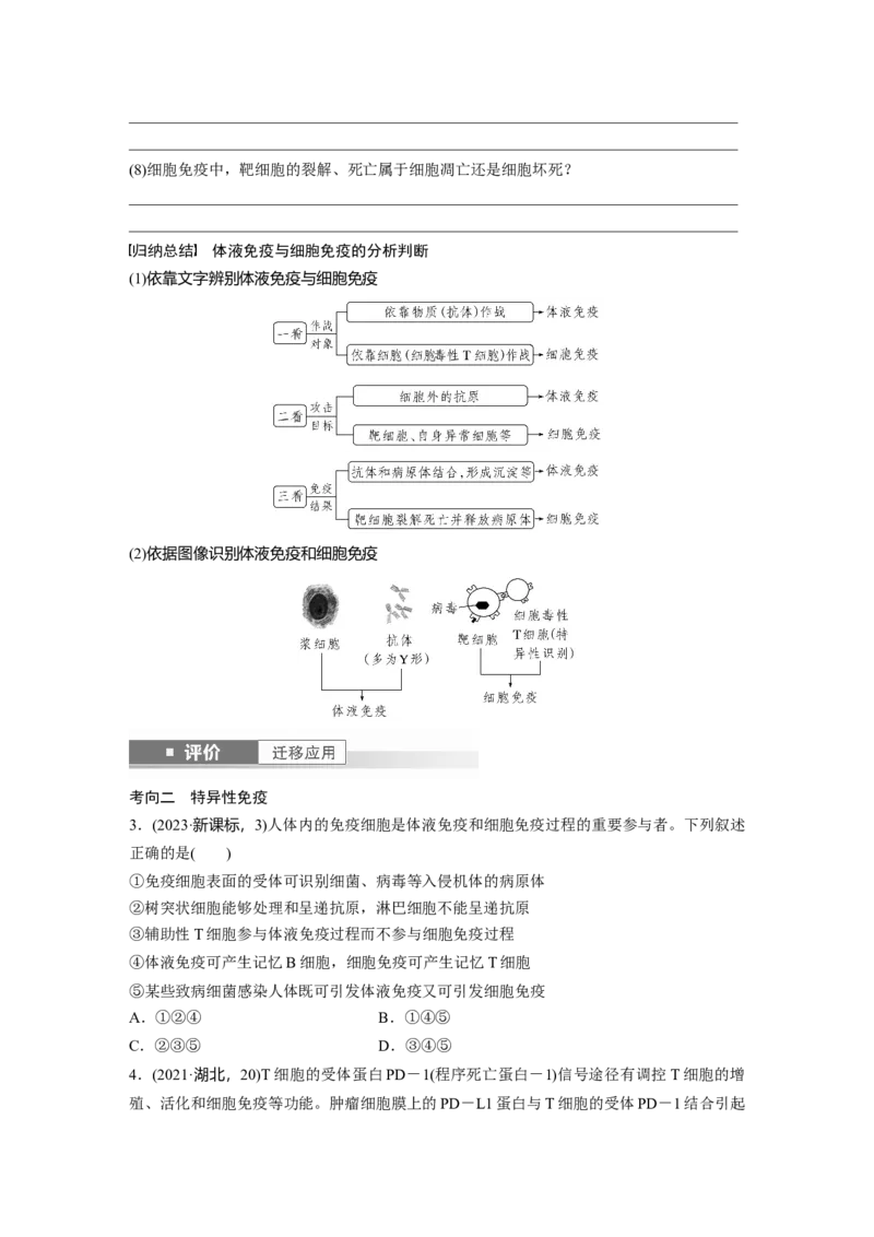 第八单元　第42课时　免疫系统的组成、功能及特异性免疫_2025年新高考资料_一轮复习_2025大一轮复习讲义+课件（完结）_2025大一轮复习讲义生物学生用书Word版文档整书