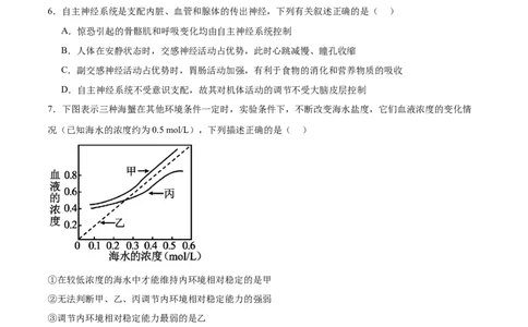 第八单元稳态与调节（测试）（原卷版）_新高考复习资料_2024年新高考复习资料_一轮复习资料_完2024年高考生物一轮复习讲练测(课件+讲义+练习)（新高考）_单元测试
