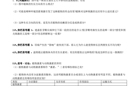 第5章植物生命活动的调节-查漏补缺2023年高考生物一轮复习教材必背细节与旁栏思考梳理汇总（新教材）（学生版）_新高考复习资料_2023年新高考复习资料_一轮复习