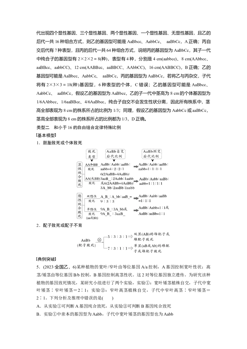 第五单元　专题突破6　自由组合定律中的特殊分离比_2025年新高考资料_一轮复习_2025大一轮复习讲义+课件（完结）_2025大一轮复习讲义生物教师用书Word版文档整书