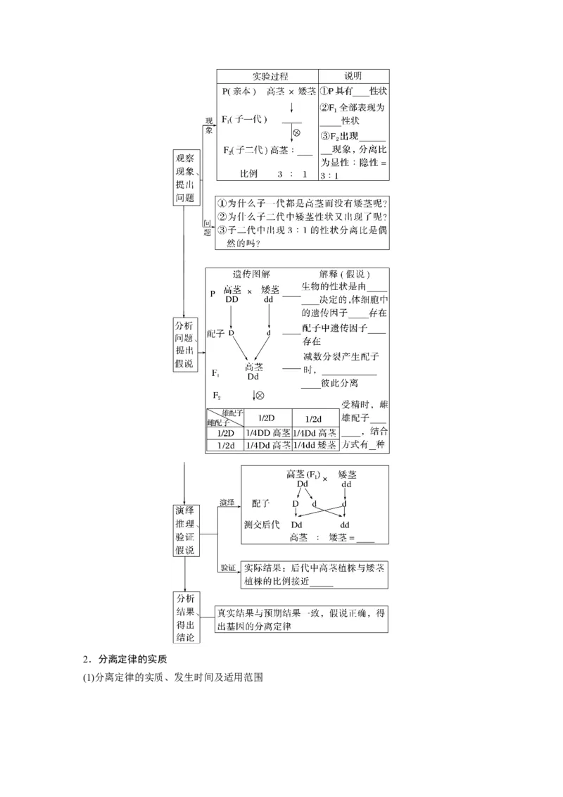 第5单元　第1课时　分离定律的发现_新高考复习资料_2024年新高考复习资料_一轮复习资料_完2024生物步步高大一轮复习（课件+讲义）_2024年高考生物一轮复习讲义（新人教版）